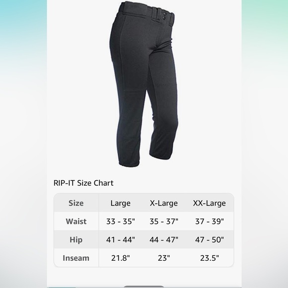 NWT RIP-IT | Womens 4-Way Pro Stretch Softball Pants XL - Picture 2 of 5